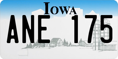 IA license plate ANE175