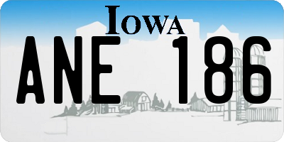 IA license plate ANE186