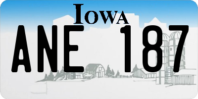 IA license plate ANE187