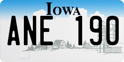 IA license plate ANE190