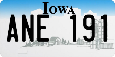 IA license plate ANE191