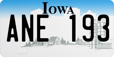 IA license plate ANE193