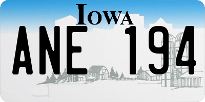 IA license plate ANE194