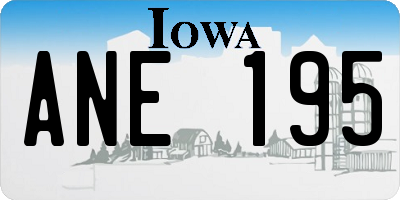 IA license plate ANE195