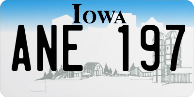 IA license plate ANE197