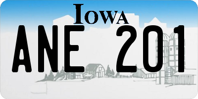 IA license plate ANE201