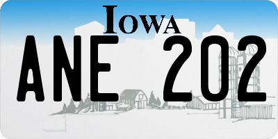 IA license plate ANE202