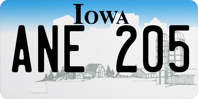 IA license plate ANE205