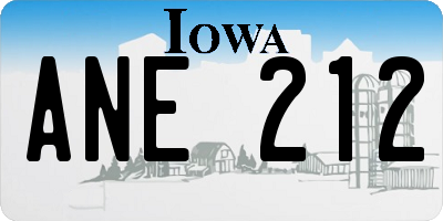 IA license plate ANE212