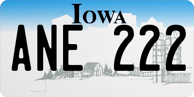 IA license plate ANE222