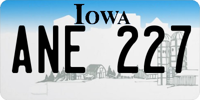 IA license plate ANE227