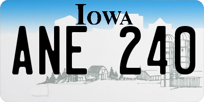 IA license plate ANE240