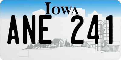 IA license plate ANE241