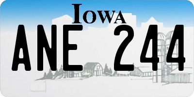 IA license plate ANE244