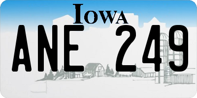 IA license plate ANE249