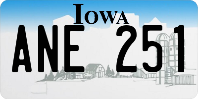 IA license plate ANE251