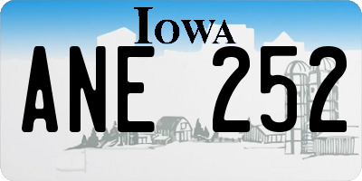 IA license plate ANE252