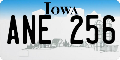 IA license plate ANE256