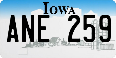IA license plate ANE259