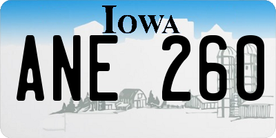 IA license plate ANE260