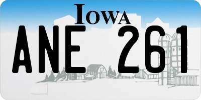 IA license plate ANE261