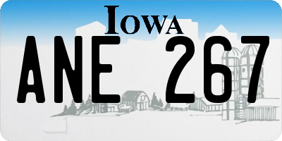 IA license plate ANE267