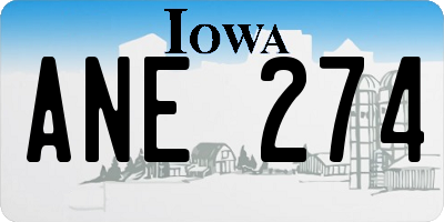 IA license plate ANE274