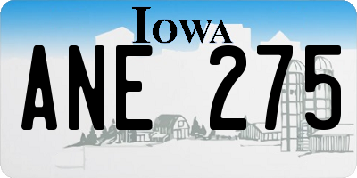 IA license plate ANE275