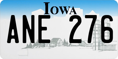 IA license plate ANE276