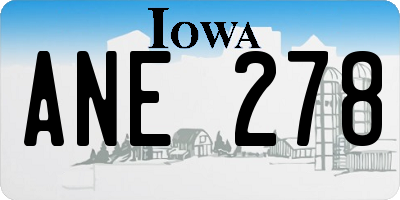 IA license plate ANE278