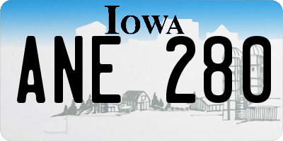 IA license plate ANE280