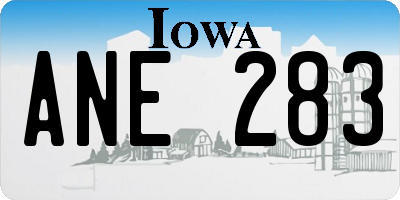 IA license plate ANE283