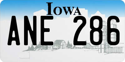 IA license plate ANE286