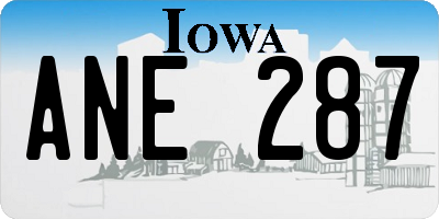 IA license plate ANE287