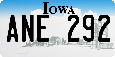 IA license plate ANE292