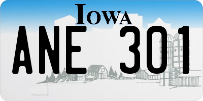 IA license plate ANE301