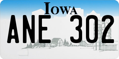 IA license plate ANE302