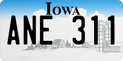 IA license plate ANE311