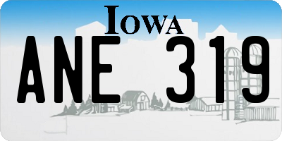 IA license plate ANE319