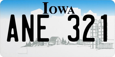 IA license plate ANE321