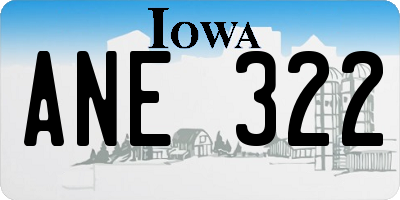 IA license plate ANE322