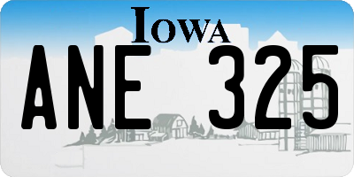 IA license plate ANE325