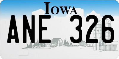 IA license plate ANE326