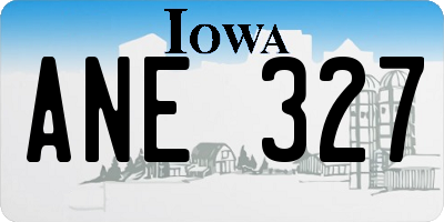 IA license plate ANE327