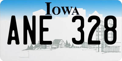 IA license plate ANE328