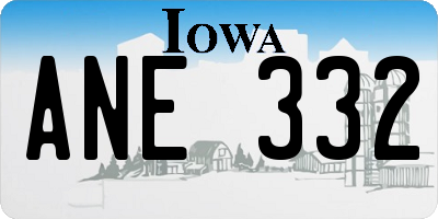 IA license plate ANE332