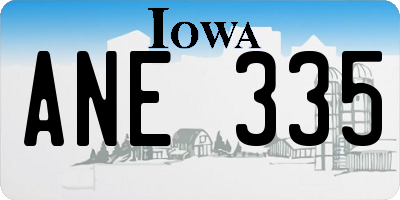 IA license plate ANE335