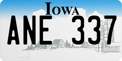 IA license plate ANE337