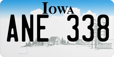 IA license plate ANE338