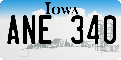 IA license plate ANE340